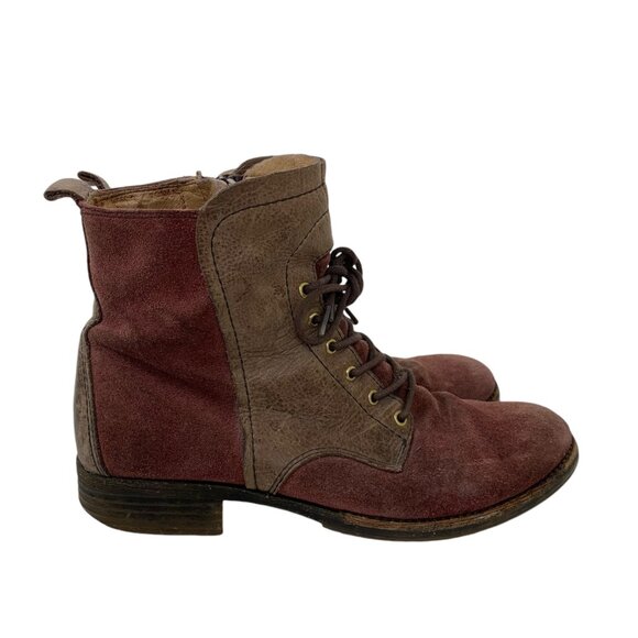 Naya Agave Boots in Wine Red and Brown Suede Leather Size 8 - Picture 1 of 7